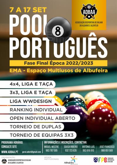 Cartaz da prova de Pool Português