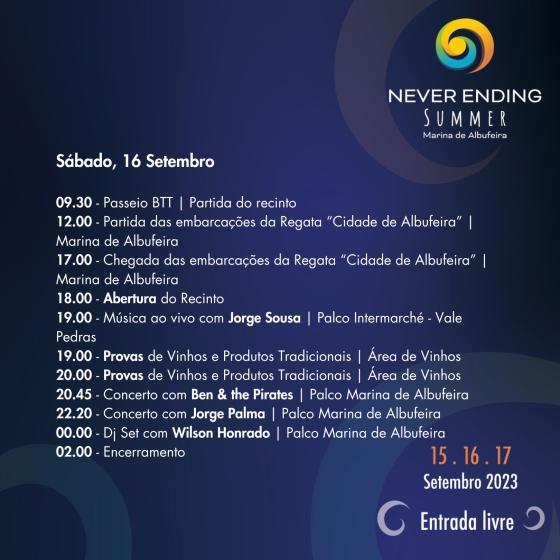 Cartaz Never Ending Summer - Programa Sábado