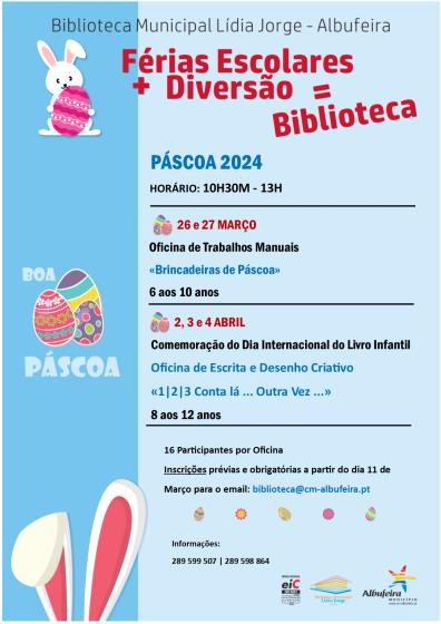 Cartaz - Férias Escolares + Diversão = Biblioteca