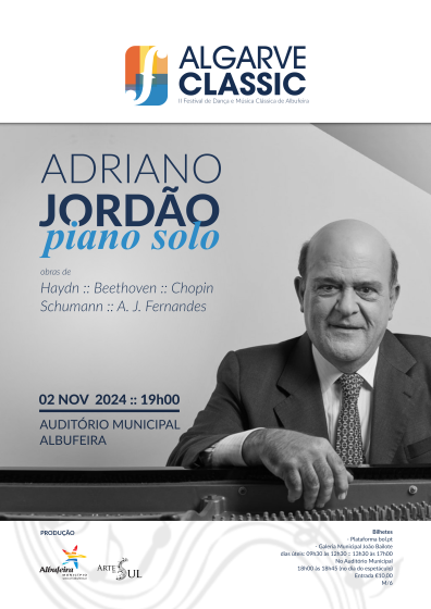 Cartaz - Algarve Classic | Adriano Jordão, piano solo